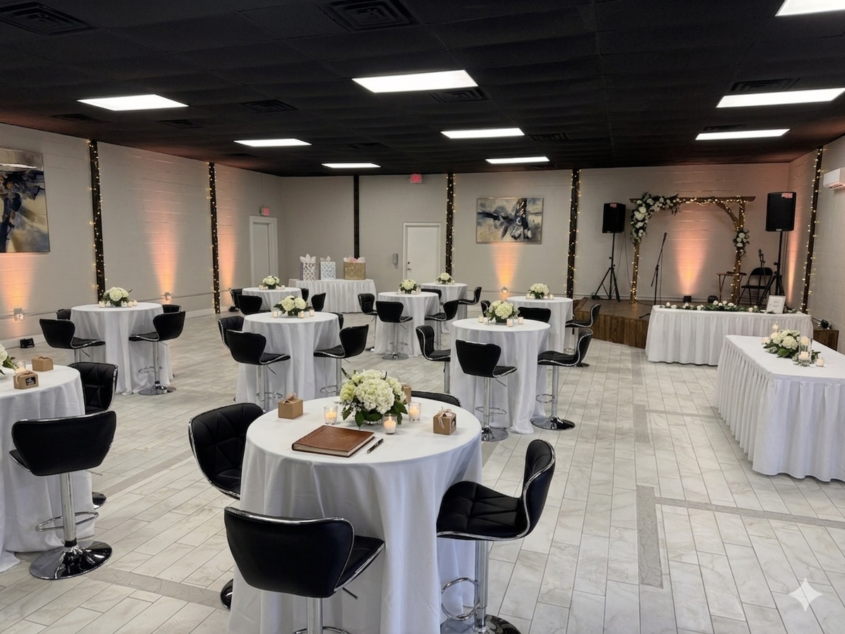 Elegant wedding reception at The Squire Group After Dark Shreveport